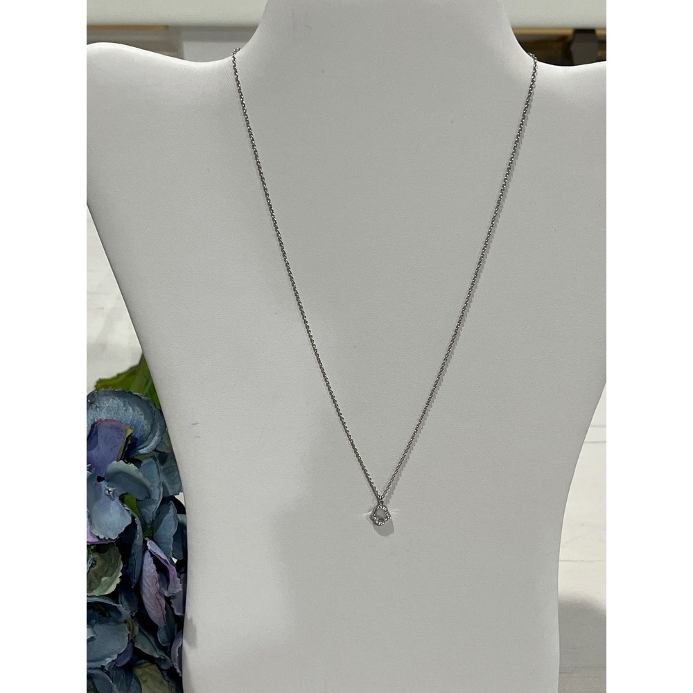 Sterling Silver 925 Amulet‎ Hamsa Hand CZ Pendant Necklace Charm Minimalist